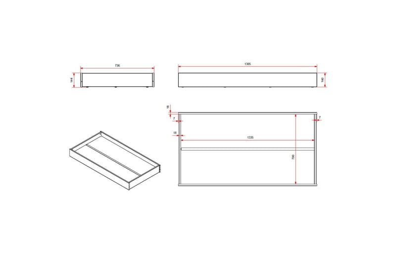 Låda Peuterbed Grå - Grå - Möbler - Barnmöbler - Barnbord - Sängbord barn & nattduksbord barn