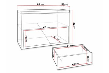 Barnsängbord Carbost 32 cm - Vit - Möbler - Barnmöbler - Barnbord - Sängbord barn & nattduksbord barn