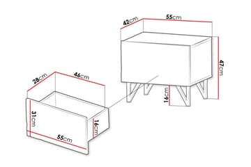 Barnsängbord Glenndale 47 cm - Svart - Möbler - Barnmöbler - Barnbord - Sängbord barn & nattduksbord barn
