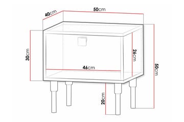 Barnsängbord Glenndale 50 cm - Svart - Möbler - Barnmöbler - Barnbord - Sängbord barn & nattduksbord barn