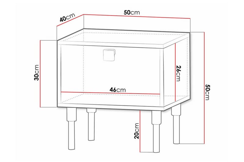 Barnsängbord Glenndale 50 cm - Svart - Möbler - Barnmöbler - Barnbord - Sängbord barn & nattduksbord barn
