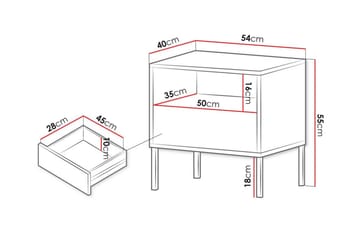 Barnsängbord Glenndale 55 cm - Vit - Möbler - Barnmöbler - Barnbord - Sängbord barn & nattduksbord barn