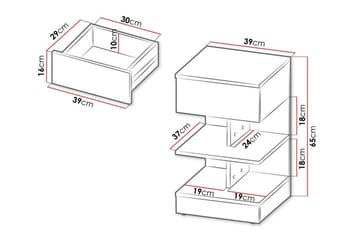 Barnsängbord Strathy 65 cm - Vit - Möbler - Barnmöbler - Barnbord - Sängbord barn & nattduksbord barn