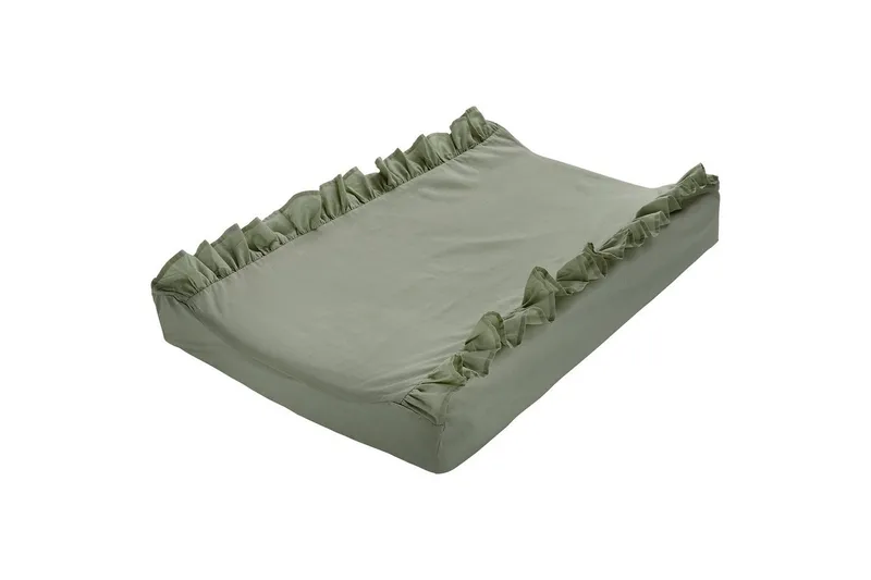 Skötbäddsöverdrag Volang 50 x 70 cm - Grön - Möbler - Barnmöbler - Barnbord - Skötbord - Skötbädd & skötbordsunderlägg