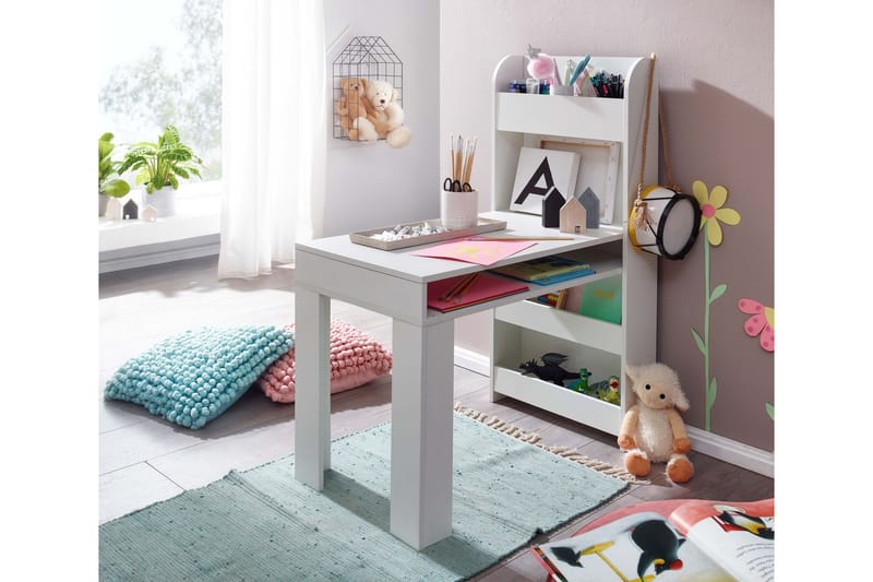 Barnskrivbord Rachid 90 cm Rektangulär - Vit - Skrivbord barn