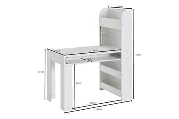 Barnskrivbord Rachid 90 cm Rektangulär - Vit - Möbler - Barnmöbler - Barnbord - Skrivbord barn