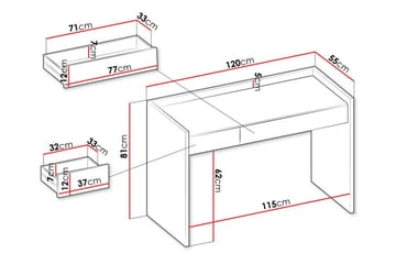 Barnskrivbord Rathmore 74 cm - Grå - Möbler - Barnmöbler - Barnbord - Skrivbord barn