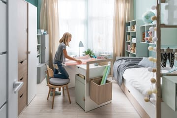 Skrivbord Stige 120 cm Vit/Trä/Natur - Vit/Trä/natur - Möbler - Barnmöbler - Barnbord - Skrivbord barn