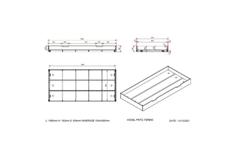UnderBed Fritz Vit - Vit - Möbler - Barnmöbler - Barnbord - Sängbord barn & nattduksbord barn