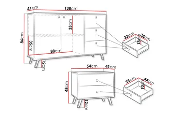 Emyvale Möbelset För Barnrum - Svart - Möbler - Barnmöbler - Barnmöbelset