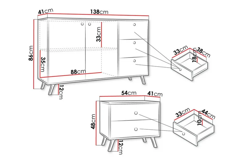 Emyvale Möbelset För Barnrum - Svart - Möbler - Barnmöbler - Barnmöbelset