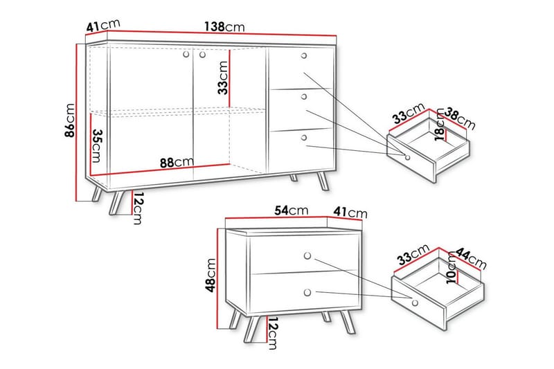 Emyvale Möbelset För Barnrum - Svart - Möbler - Barnmöbler - Barnmöbelset