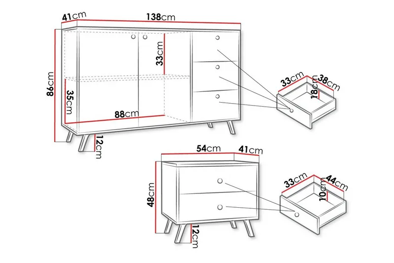 Emyvale Möbelset För Barnrum - Vit - Möbler - Barnmöbler - Barnmöbelset