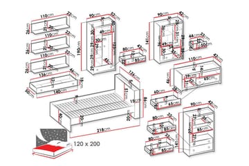 Rathmore Möbelset För Barnrum - Grå - Möbler - Barnmöbler - Barnmöbelset