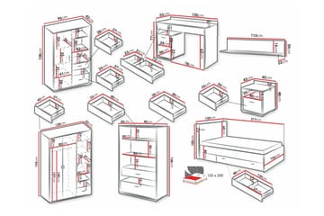 Rathmore Möbelset För Barnrum - Svart - Möbler - Barnmöbler - Barnmöbelset