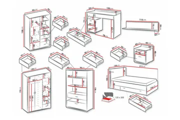 Rathmore Möbelset För Barnrum - Svart - Möbler - Barnmöbler - Barnmöbelset