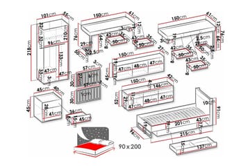 Rathmore Möbelset För Barnrum - Svart - Möbler - Barnmöbler - Barnmöbelset