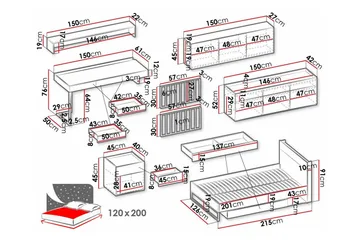 Rathmore Möbelset För Barnrum - Svart - Möbler - Barnmöbler - Barnmöbelset