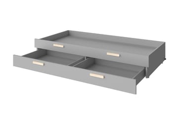Barnsäng + madrass Pok 200x83x32 cm - Ljusgrå/Vit - Möbler - Barnmöbler - Barnsäng & juniorsäng - Barnsäng med förvaring
