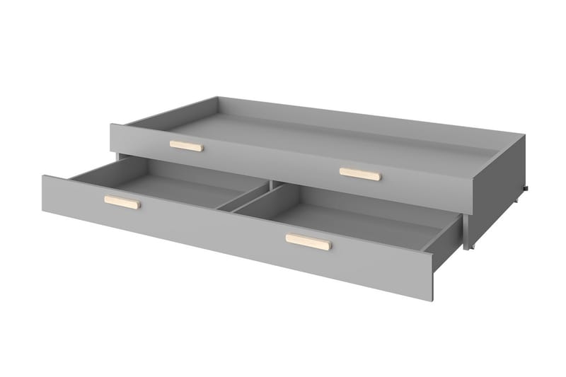 Barnsäng + madrass Pok 200x83x32 cm - Ljusgrå/Vit - Möbler - Barnmöbler - Barnsäng & juniorsäng - Barnsäng med förvaring
