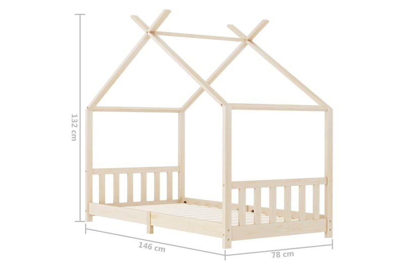 Barnsäng massiv furu 70x140 cm - Brun - Barnsäng & juniorsäng