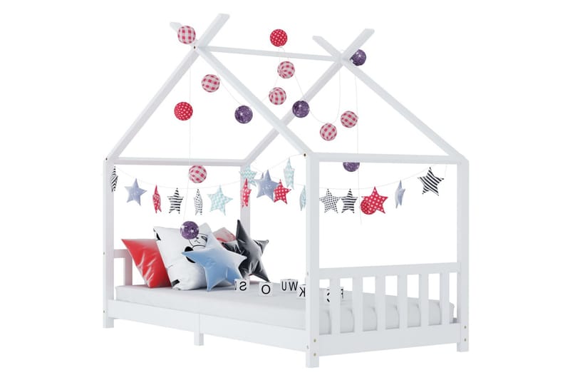 Barnsäng vit massiv furu 90x200 cm - Vit - Barnsäng & juniorsäng Barnsäng vit massiv furu 90x200 cm - Vit - Barnsäng & juniorsäng