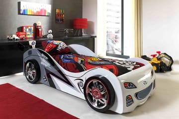 Barnsäng/Bilsäng Jamjir Racing - Vit - Möbler - Barnmöbler - Barnsäng & juniorsäng