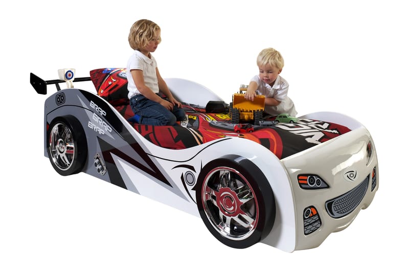 Barnsäng/Bilsäng Jamjir Racing - Vit - Möbler - Barnmöbler - Barnsäng & juniorsäng