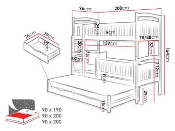Blankana Våningssäng Två Liggplatser 90x200 cm - Beige - Möbler - Barnmöbler - Barnsäng & juniorsäng - Loftsäng barn