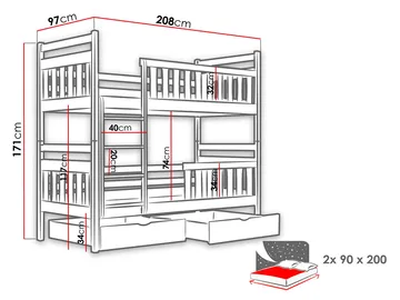 Bridgeorth Våningssäng Två Liggplatser 90x200 cm - Beige - Möbler - Barnmöbler - Barnsäng & juniorsäng - Våningssäng barn