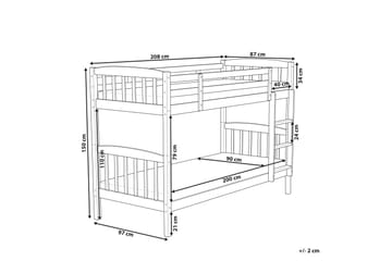 Brigit Våningssäng Två Liggplatser 90x200 - Ljust trä/Light Brun - Möbler - Barnmöbler - Barnsäng & juniorsäng - Loftsäng barn