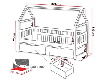 Claven Hussäng 86x208 cm - Beige - Möbler - Barnmöbler - Barnsäng & juniorsäng - Hussäng