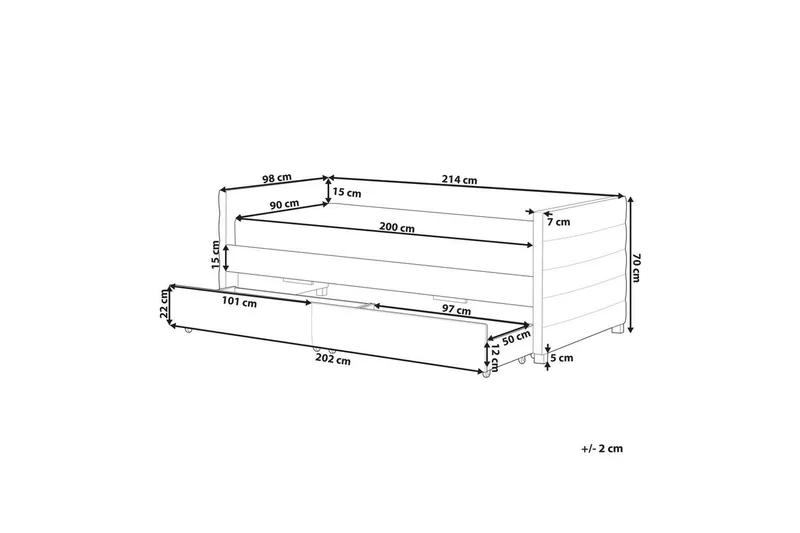 Dagbädd med förvaring Marray - Vit - Möbler - Barnmöbler - Barnsäng & juniorsäng - Barnsäng med förvaring