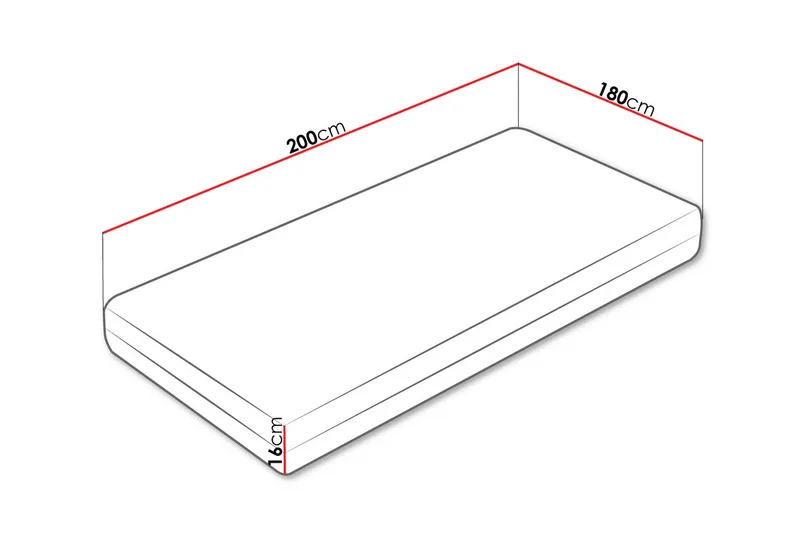 Gamini Skummadrass 180x200 cm - Vit - Möbler - Barnmöbler - Barnsäng & juniorsäng - Resårbotten barn & barn madrasser