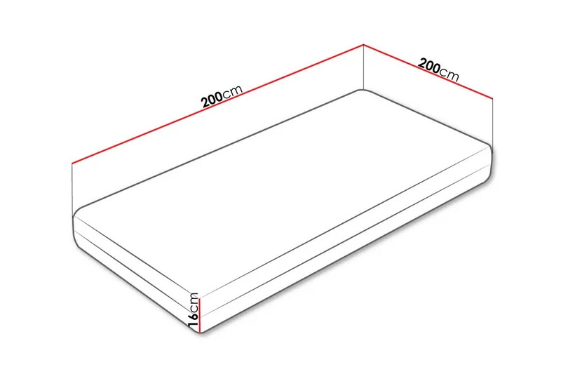 Gamini Skummadrass 200x200 cm - Vit - Möbler - Barnmöbler - Barnsäng & juniorsäng - Resårbotten barn & barn madrasser