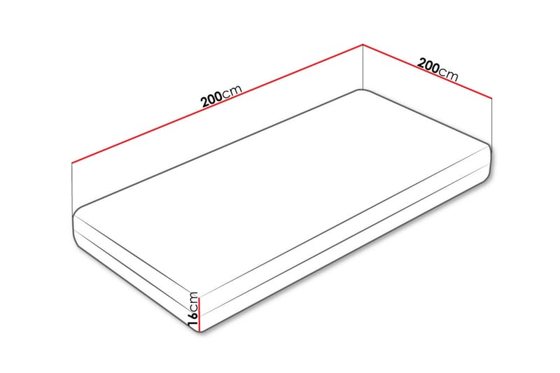 Gamini Skummadrass 200x200 cm - Vit - Möbler - Barnmöbler - Barnsäng & juniorsäng - Resårbotten barn & barn madrasser