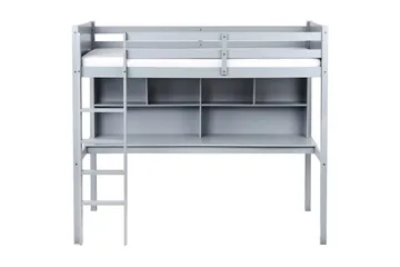 Högsäng med skrivbord Foucamont - Grå - Möbler - Barnmöbler - Barnsäng & juniorsäng - Loftsäng barn
