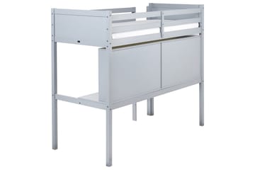 Högsäng med skrivbord Foucamont - Grå - Möbler - Barnmöbler - Barnsäng & juniorsäng - Loftsäng barn