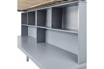Högsäng med skrivbord Foucamont - Grå - Möbler - Barnmöbler - Barnsäng & juniorsäng - Loftsäng barn