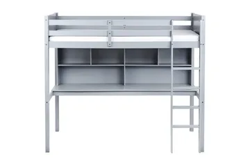 Högsäng med skrivbord Foucamont - Grå - Möbler - Barnmöbler - Barnsäng & juniorsäng - Loftsäng barn