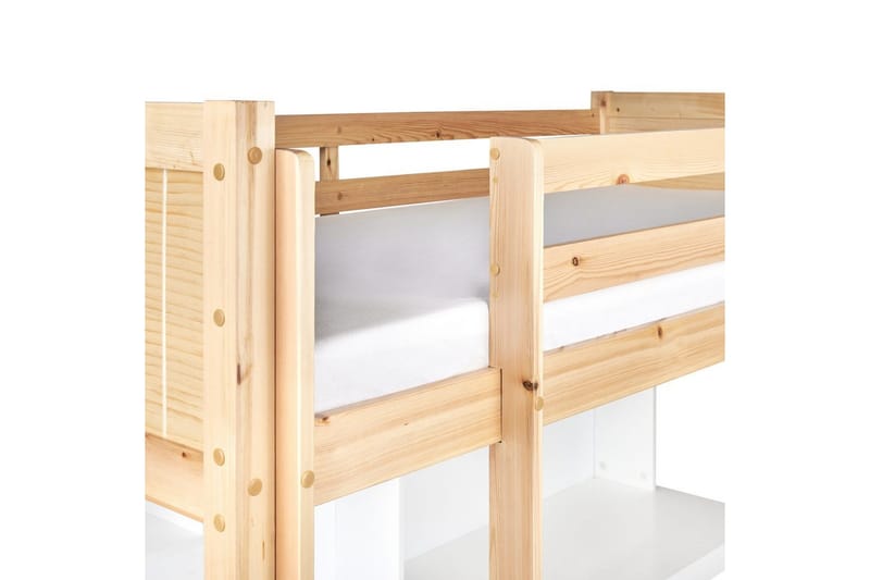 Högsäng med skrivbord Foucamont - Ljus trä, vit - Möbler - Barnmöbler - Barnsäng & juniorsäng - Loftsäng barn