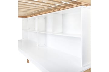 Högsäng med skrivbord Foucamont - Ljus trä, vit - Möbler - Barnmöbler - Barnsäng & juniorsäng - Loftsäng barn