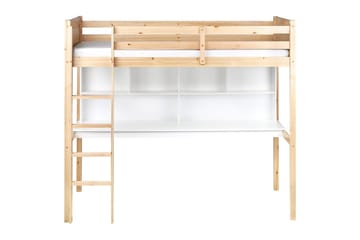 Högsäng med skrivbord Foucamont - Ljus trä, vit - Möbler - Barnmöbler - Barnsäng & juniorsäng - Loftsäng barn