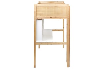 Högsäng med skrivbord Foucamont - Ljus trä, vit - Möbler - Barnmöbler - Barnsäng & juniorsäng - Loftsäng barn