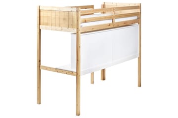 Högsäng med skrivbord Foucamont - Ljus trä, vit - Möbler - Barnmöbler - Barnsäng & juniorsäng - Loftsäng barn