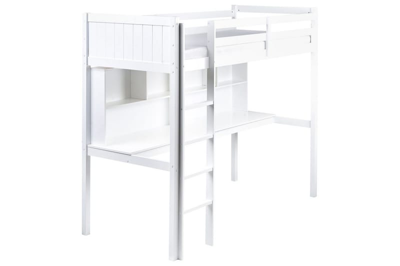 Högsäng med skrivbord Foucamont, Vit