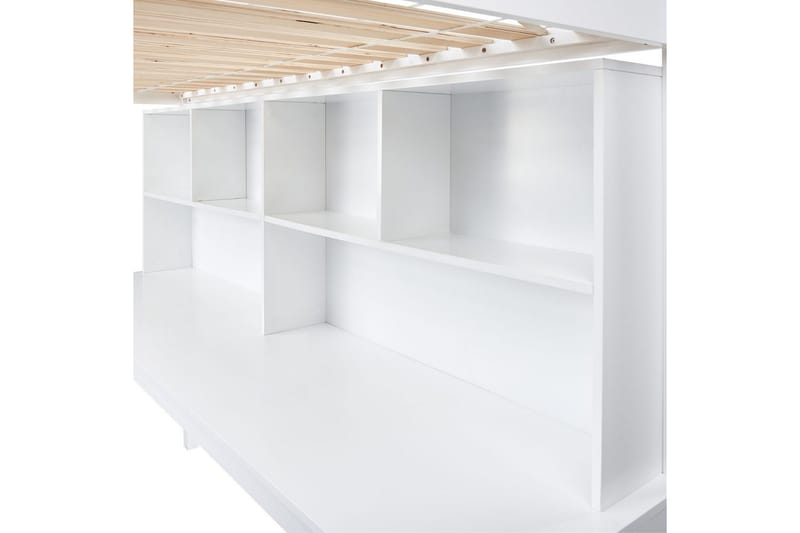 Högsäng med skrivbord Foucamont - Vit - Möbler - Barnmöbler - Barnsäng & juniorsäng - Loftsäng barn