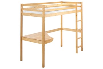 Högsäng med skrivbord Loury - Ljus trä - Möbler - Barnmöbler - Barnsäng & juniorsäng - Loftsäng barn