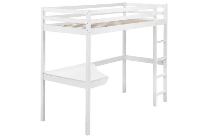 Högsäng med skrivbord Loury, Vit