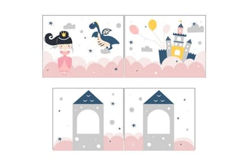 Halvhög Säng med gardin och rutschkana Pino Vit, Prinsessa sophie - Vit, Prinsessa sophie - Möbler - Barnmöbler - Barnsäng & juniorsäng - Loftsäng barn